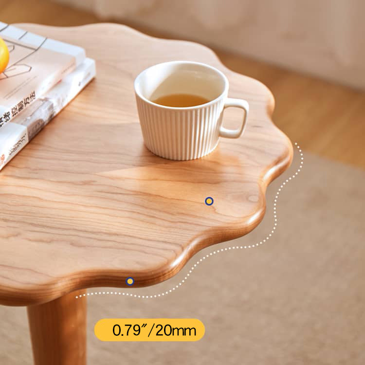 Elegant Cherry Wood Tea Table | Natural Finish for Sophisticated Spaces hykmq-756