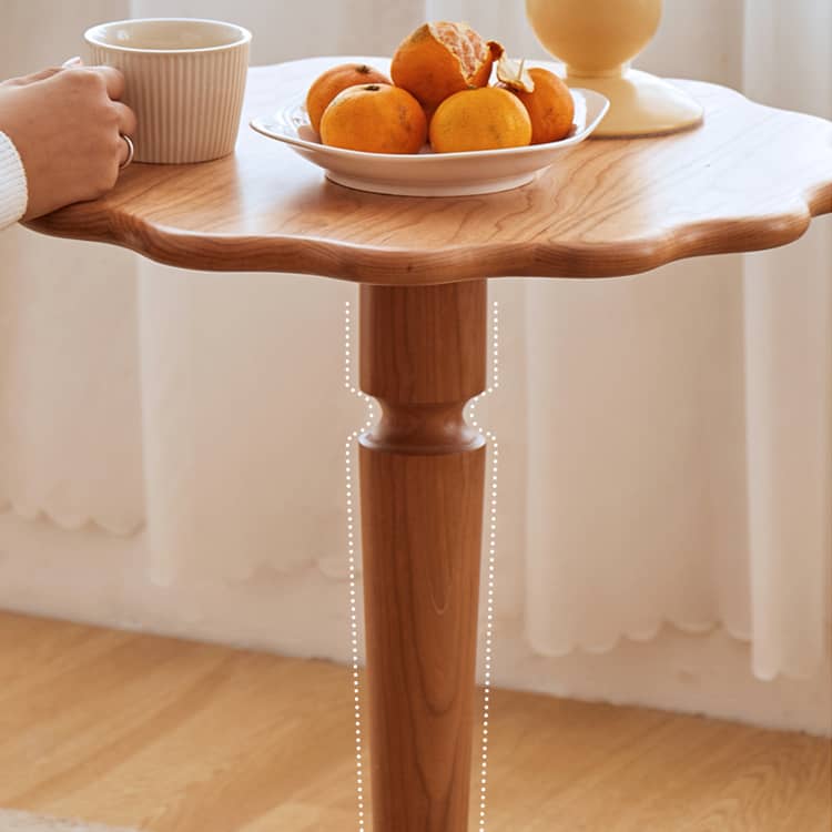 Elegant Cherry Wood Tea Table | Natural Finish for Sophisticated Spaces hykmq-756