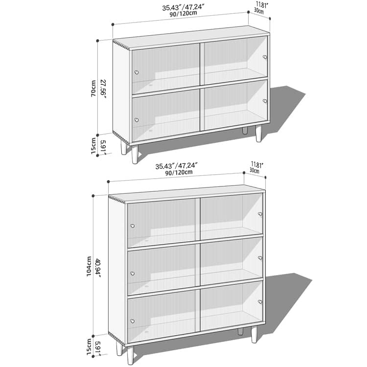 Elegant Brown Cherry Wood Cabinet with Black Walnut Tempered Glass Doors hykmq-760