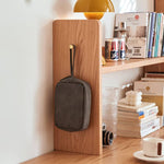 Elegant Red Oak Storage Rack with Copper Accents - Perfect for Any Space hykmq-763