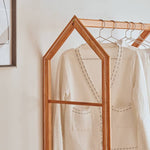 Luxurious Natural Cherry Wood & Metal Coat Hanger with Elegant Rattan and Nylon Options hykmq-765