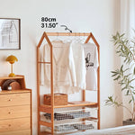 Luxurious Natural Cherry Wood & Metal Coat Hanger with Elegant Rattan and Nylon Options hykmq-765