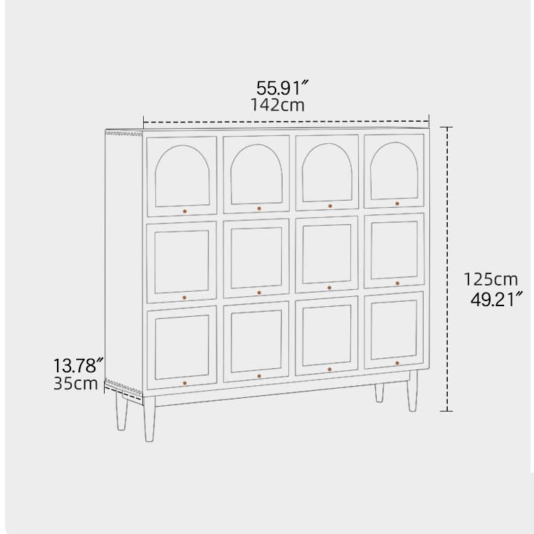 Elegant Cherry Wood Cabinet with Glass Doors and Copper Accents - Natural Finish hykmq-768