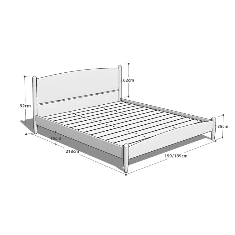 Elegant Bed in Natural Wood Colors - Luxurious Cherry & Beech Options hykmq-771