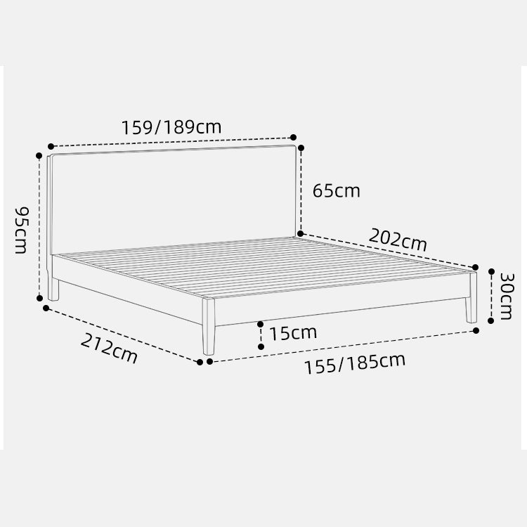 Luxury Natural Wood Bed in Rich Cherry and Beech Finish – Elegant and Durable Design hykmq-772