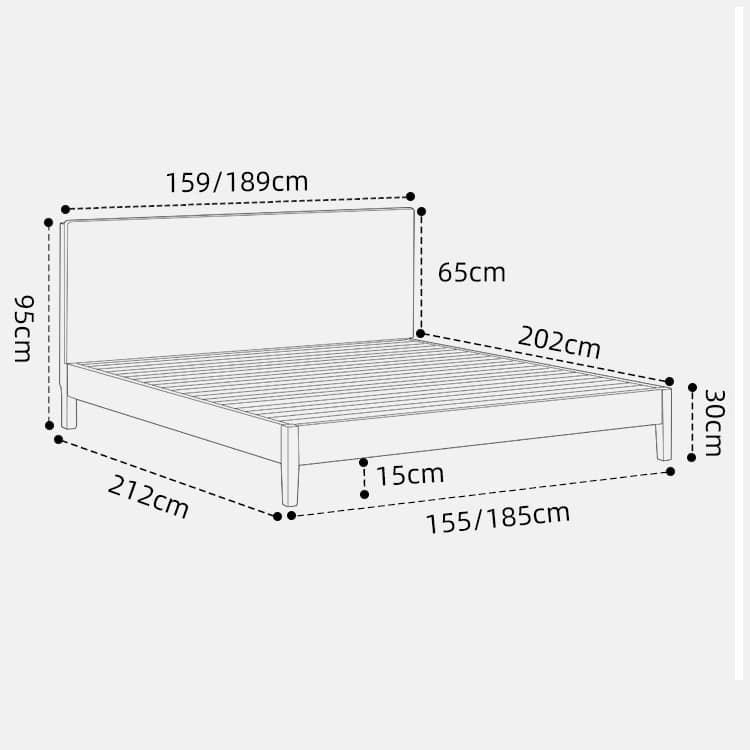 Luxury Natural Wood Bed in Rich Cherry and Beech Finish – Elegant and Durable Design hykmq-772