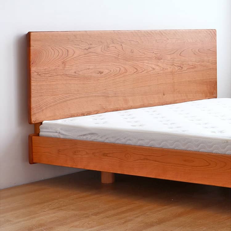 Stunning Cherry Wood Bed Frame - Natural Wood Finish for Elegant Bedroom Decor hykmq-773