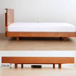 Stunning Cherry Wood Bed Frame - Natural Wood Finish for Elegant Bedroom Decor hykmq-773
