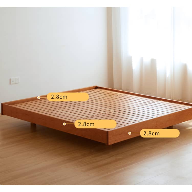 Stunning Cherry Wood Bed Frame in Natural Wood Finish - Perfect for Your Bedroom hykmq-774