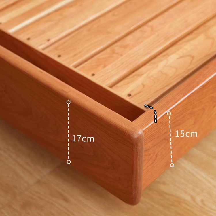 Stunning Cherry Wood Bed Frame in Natural Wood Finish - Perfect for Your Bedroom hykmq-774