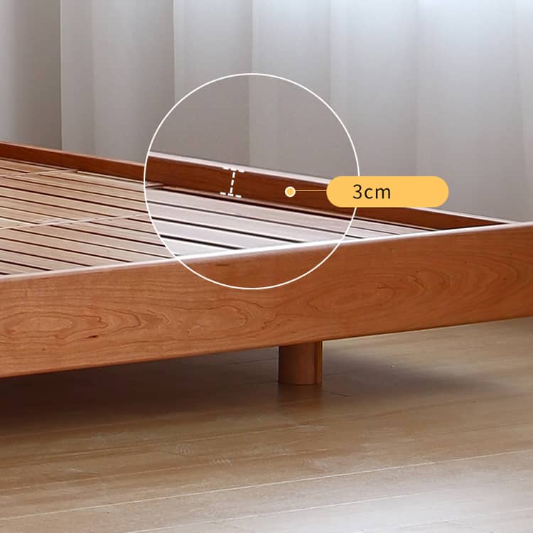 Stunning Cherry Wood Bed Frame in Natural Wood Finish - Perfect for Your Bedroom hykmq-774