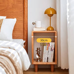 Elegant Bedside Cupboard - Natural Wood Finish in Brown, Red Oak, Cherry, and Black Walnut hykmq-777