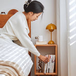 Elegant Bedside Cupboard - Natural Wood Finish in Brown, Red Oak, Cherry, and Black Walnut hykmq-777