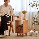 Elegant Bedside Cupboard - Natural Wood Finish in Brown, Red Oak, Cherry, and Black Walnut hykmq-777