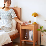 Premium Bedside Cupboard in Elegant Brown Black Walnut Finish hykmq-779