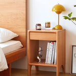 Premium Bedside Cupboard in Elegant Brown Black Walnut Finish hykmq-779