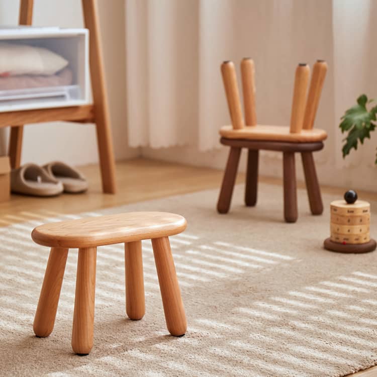 Elegant Handmade Stool in Rich Wood Colors: Red Oak, Cherry, Black Walnut hykmq-781