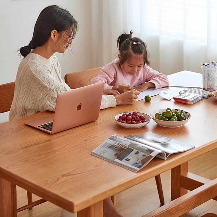 Elegant Natural Cherry Wood Table - Perfect for Sophisticated Interiors hykmq-786