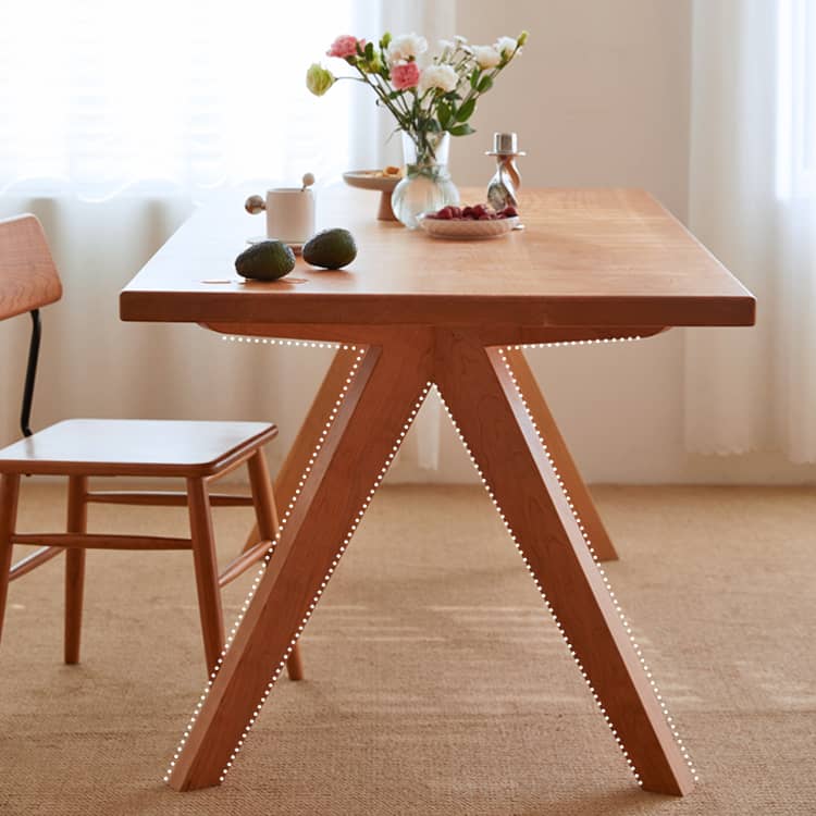 Elegant Natural Cherry Wood Table - Perfect for Sophisticated Interiors hykmq-786