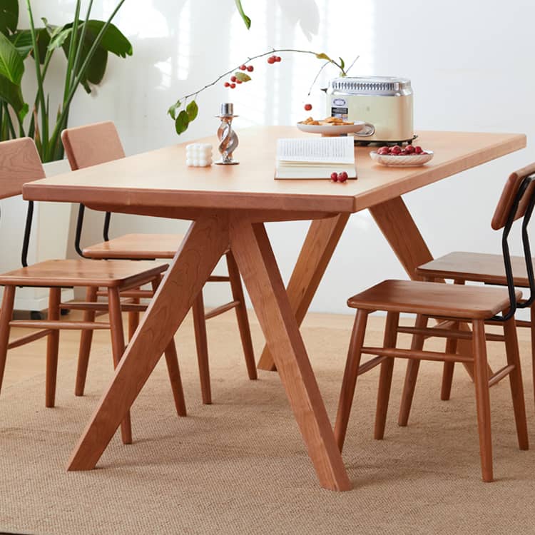 Elegant Natural Cherry Wood Table - Perfect for Sophisticated Interiors hykmq-786