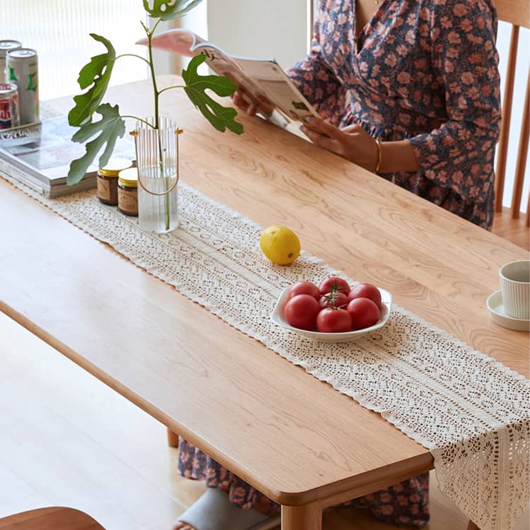 Elegant Black and Natural Wood Table with White Marble, Cherry Wood, and Red Oak Options hykmq-787