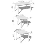 Elegant Black and Natural Wood Table with White Marble, Cherry Wood, and Red Oak Options hykmq-787