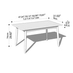 Elegant Black and Natural Wood Table with White Marble, Cherry Wood, and Red Oak Options hykmq-787