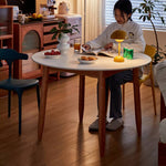 Elegant Black Natural Wood Table with White Marble, Cherry Wood, & Red Oak Options hykmq-788