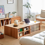 Elegant Cherry Wood and Glass Cabinet with Copper Accents - Premium Plywood Design hykmq-789