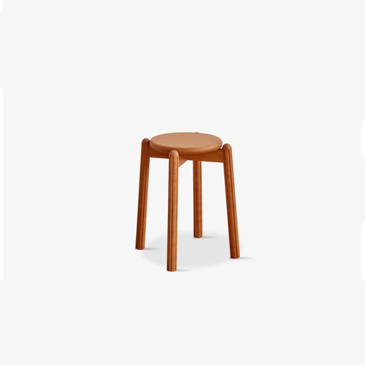 Elegant Brown Cherry & Black Walnut Natural Wood Stool – Perfect for Home & Office Decor hykmq-790