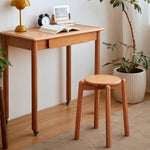 Elegant Brown Cherry & Black Walnut Natural Wood Stool – Perfect for Home & Office Decor hykmq-790
