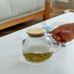 Sleek Tea Table Collection: Cherry Wood, Red Oak & Black Walnut with Marble or Tempered Glass Tops and Rattan Accents hykmq-791