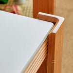 Sleek Tea Table Collection: Cherry Wood, Red Oak & Black Walnut with Marble or Tempered Glass Tops and Rattan Accents hykmq-791