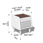 Stylish Bedside Cupboard in Red Oak and Cherry Wood with Glass Accents hykmq-794