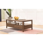 Stylish Dark Brown Sofa with Natural Oak Wood Accents in Grey, Beige, Pink, Yellow, and Light Blue Options hym-1531