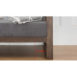 Stylish Dark Brown Sofa with Natural Oak Wood Accents in Grey, Beige, Pink, Yellow, and Light Blue Options hym-1531