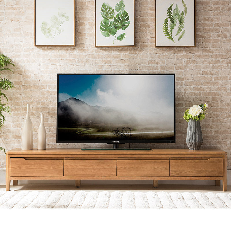 Stunning Brown Oak TV Cabinet - Natural Wood Finish for Elegant Living Rooms hym-1532