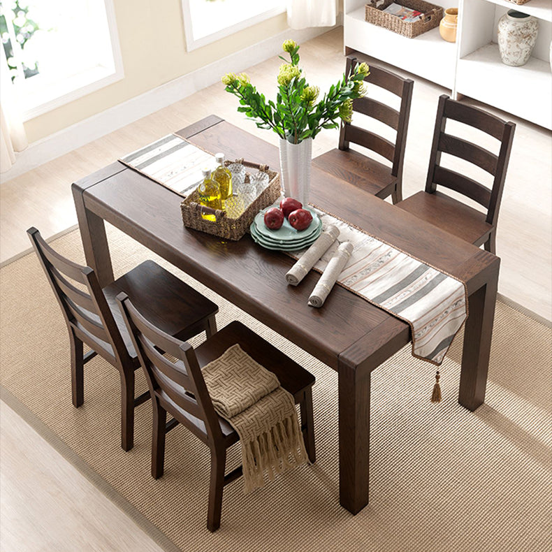 Vintage Brown Natural Oak Wood Table - Elegant Craftsmanship for Timeless Style hym-1534