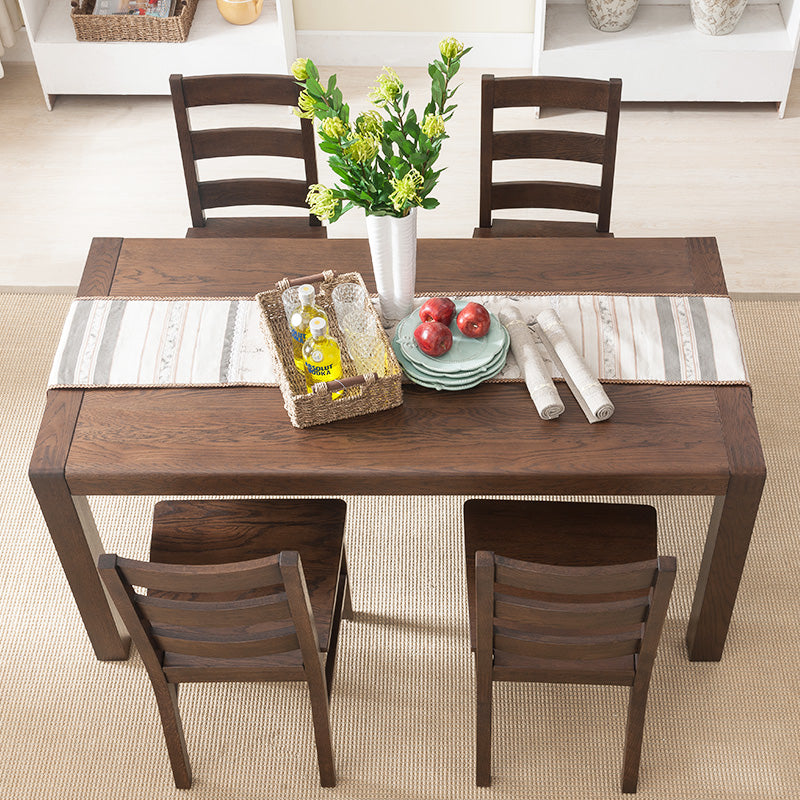 Vintage Brown Natural Oak Wood Table - Elegant Craftsmanship for Timeless Style hym-1534