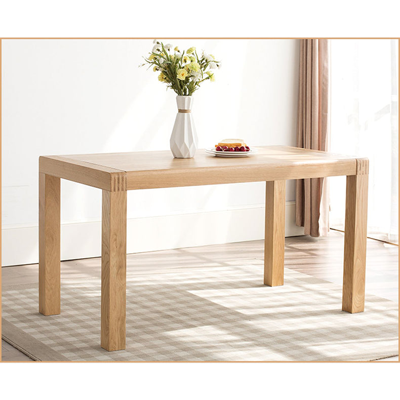 Vintage Brown Natural Oak Wood Table - Elegant Craftsmanship for Timeless Style hym-1534