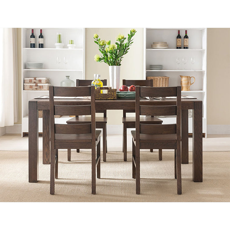 Vintage Brown Natural Oak Wood Table - Elegant Craftsmanship for Timeless Style hym-1534