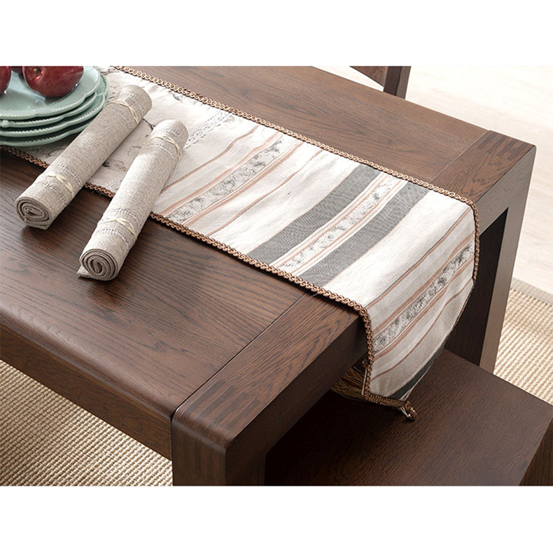 Vintage Brown Natural Oak Wood Table - Elegant Craftsmanship for Timeless Style hym-1534