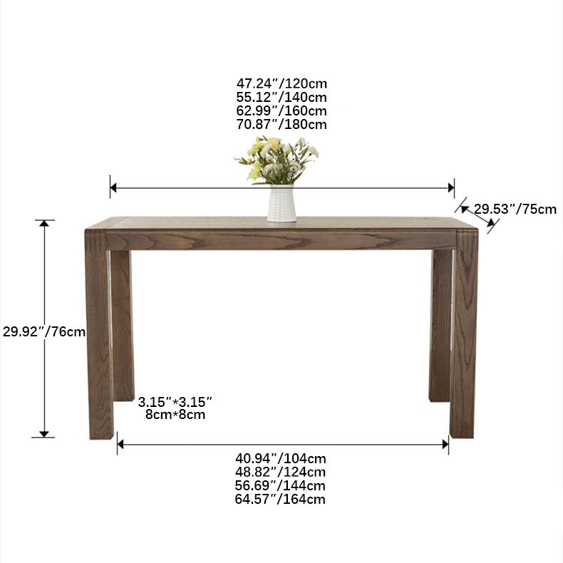 Vintage Brown Natural Oak Wood Table - Elegant Craftsmanship for Timeless Style hym-1534