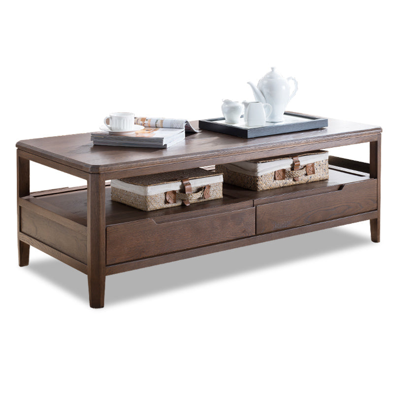 Stunning Oak Wood Tea Table - Natural Brown Finish hym-1536