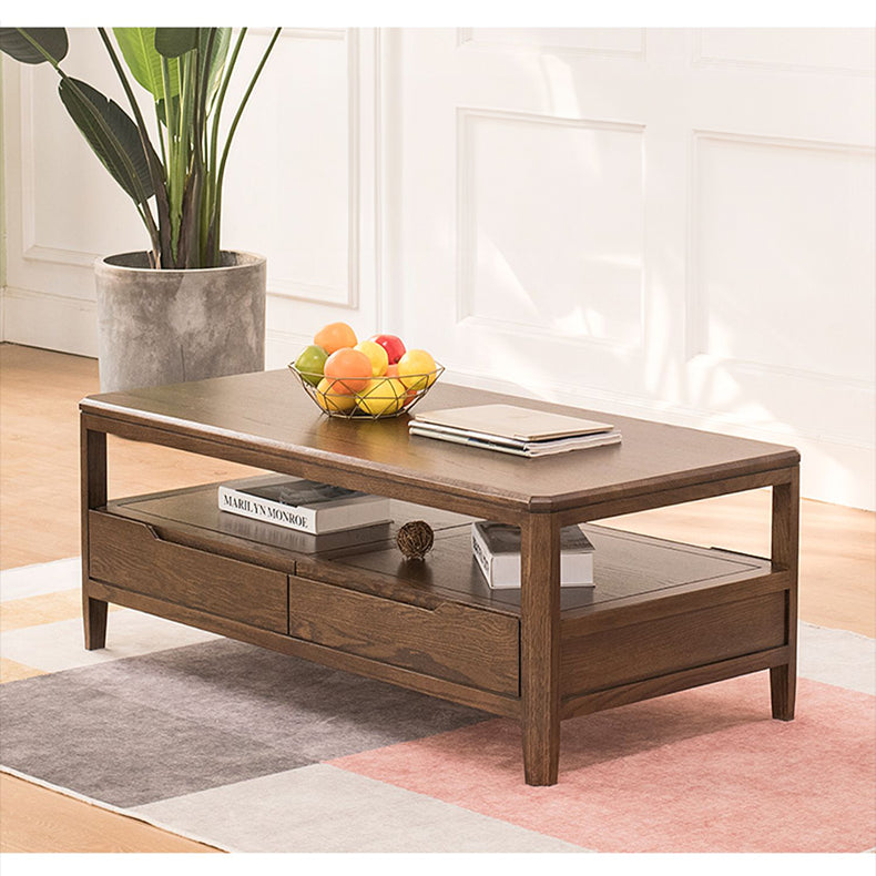 Stunning Oak Wood Tea Table - Natural Brown Finish hym-1536