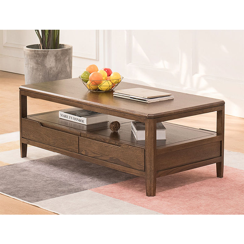 Stunning Oak Wood Tea Table - Natural Brown Finish hym-1536