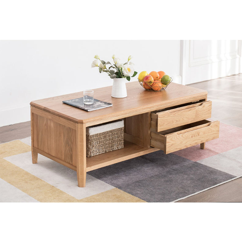 Stunning Oak Wood Tea Table - Natural Brown Finish hym-1536