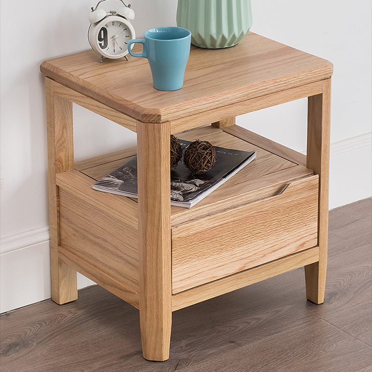 Stunning Natural Brown Oak Bedside Cupboard | Timeless Wooden Nightstand hym-1538