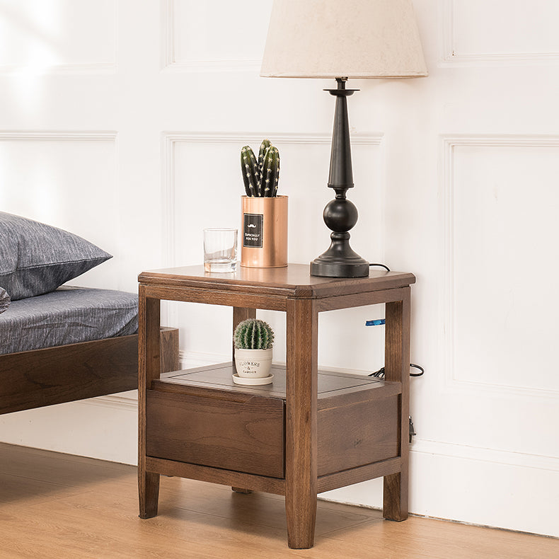 Stunning Natural Brown Oak Bedside Cupboard | Timeless Wooden Nightstand hym-1538