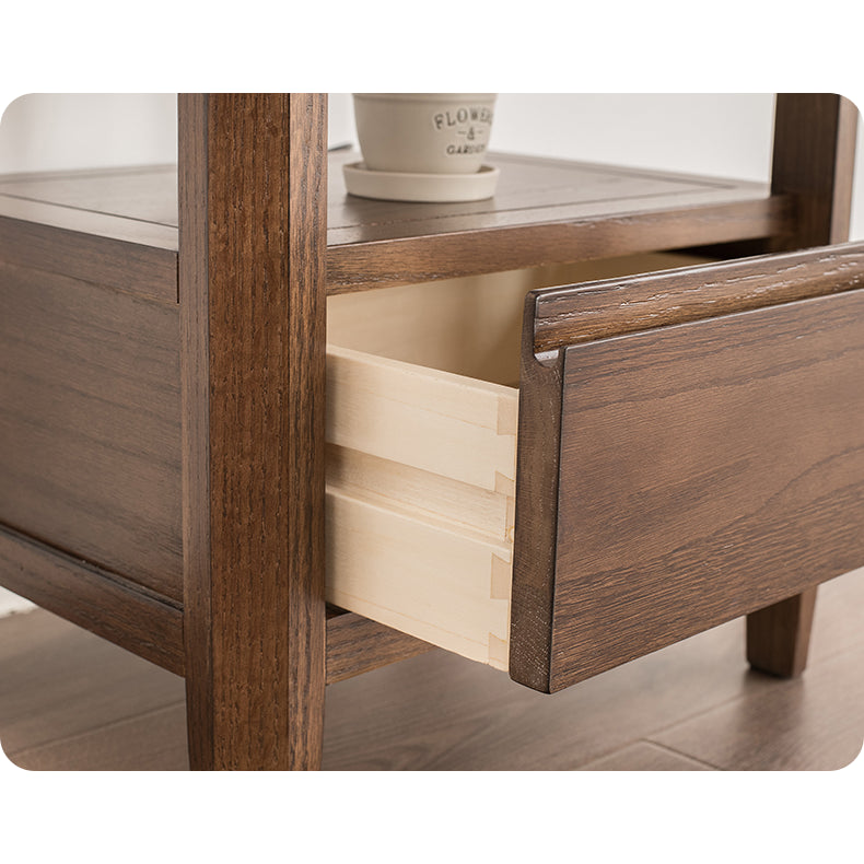 Stunning Natural Brown Oak Bedside Cupboard | Timeless Wooden Nightstand hym-1538